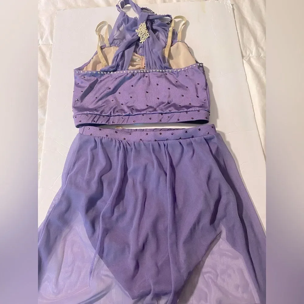 Weissman dance costume 2 piece lavender purple Something In The Water 11582 MA